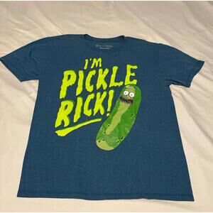 Rick And Morty I'm Pickle Rick T-Shirt Blue Green Adult Swim Spencers Gift M(B2)